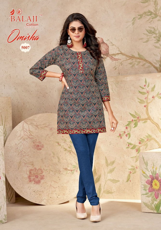 Omisha Vol 5 By Balaji Cotton Tunic Style Short Kurti Wholesale Shop In Surat